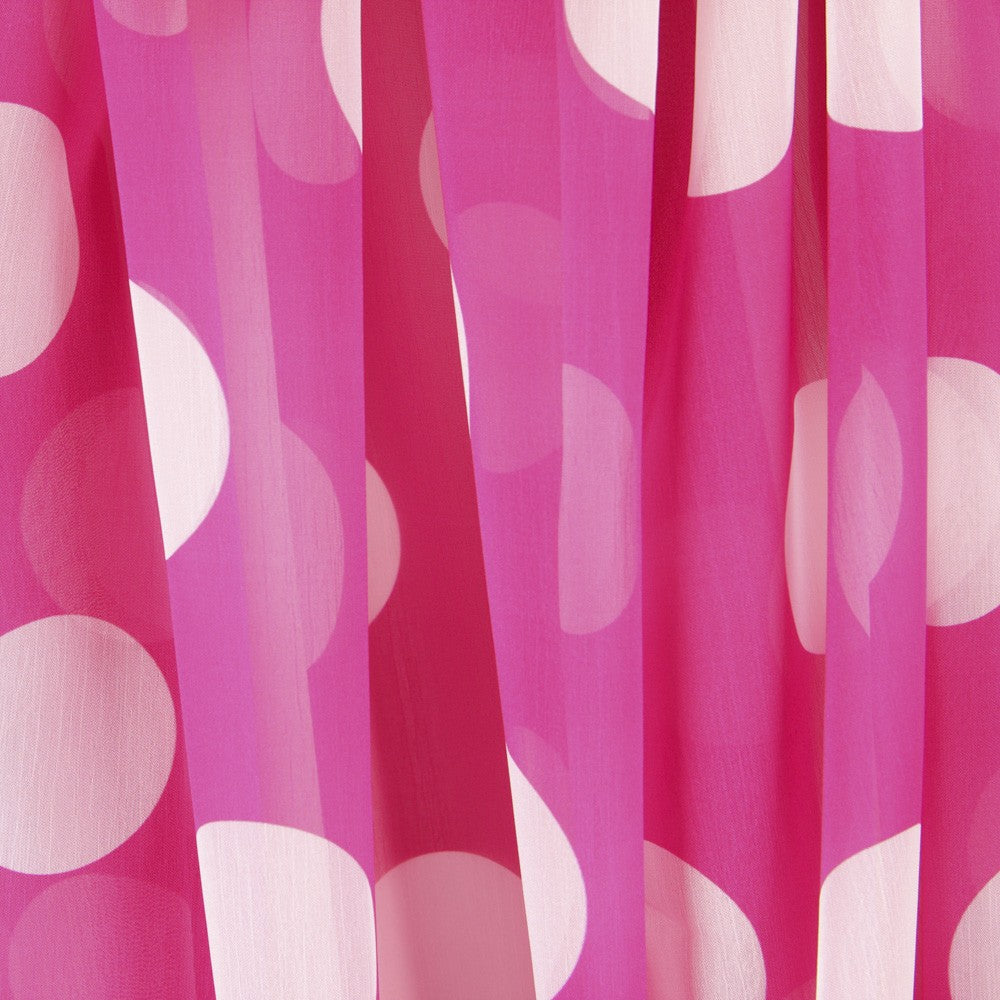 Mousseline Fuschia Pois Blancs - Ribes y Casals