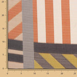 Gaze en polyester imprimée géométrique, couleur brun clair et vert - Ribes y Casals