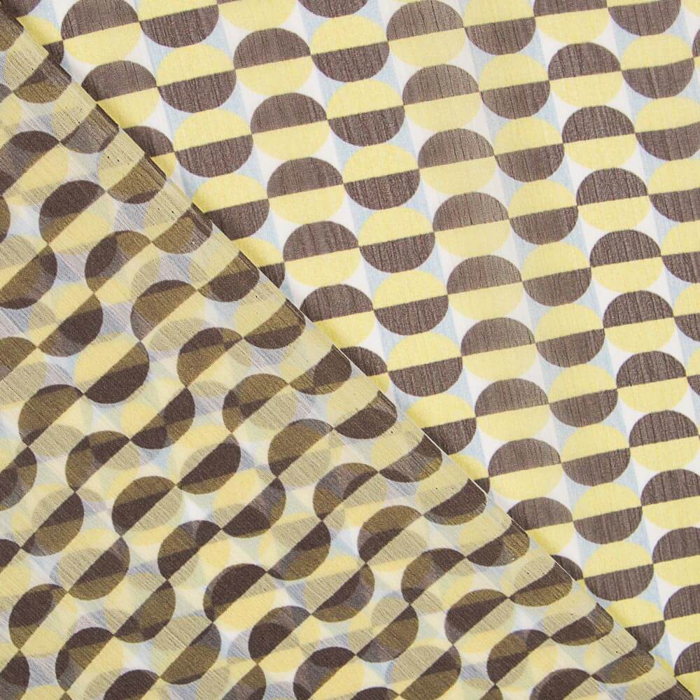 Double Gaze Polyester Géo Rond Jaune - Ribes y Casals