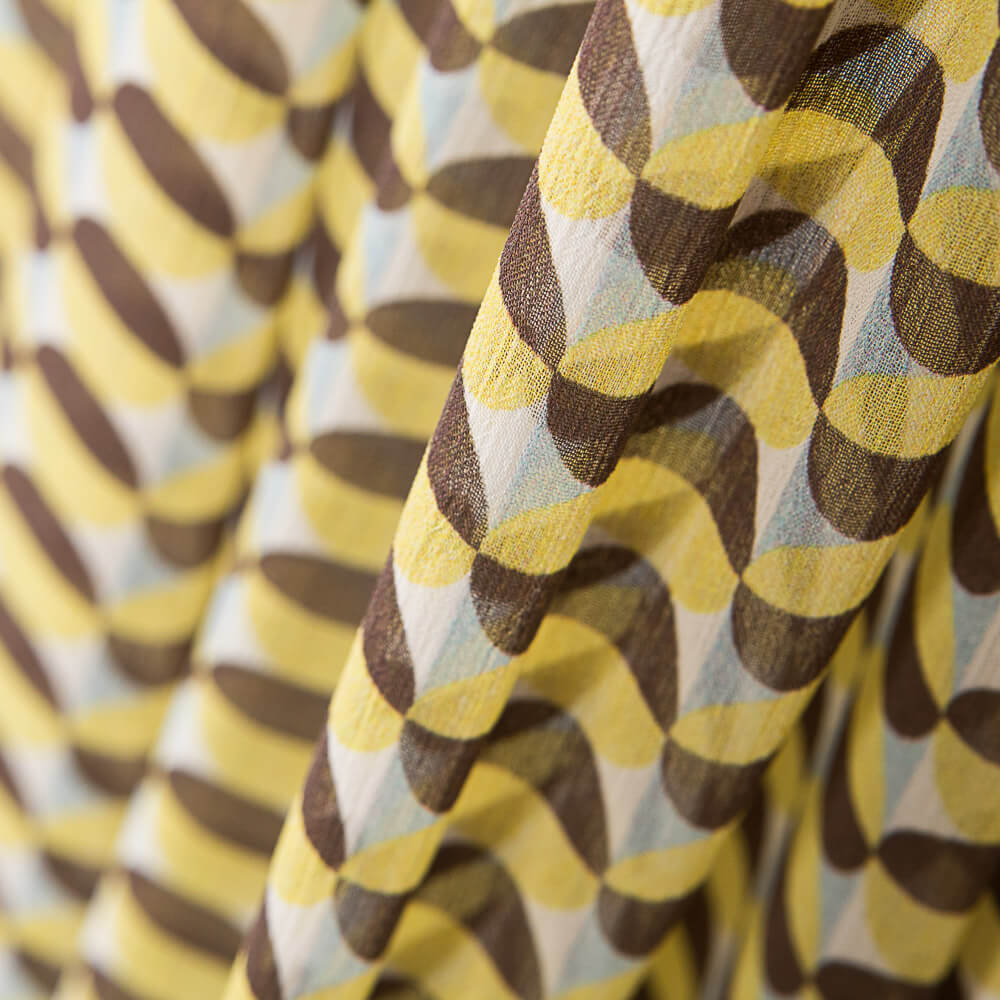 Double Gaze Polyester Géo Rond Jaune - Ribes y Casals