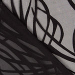 Mousseline Soie Dévoré Noir Rayé - Ribes y Casals