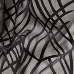 Mousseline Soie Dévoré Noir Rayé - Ribes y Casals