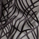 Mousseline Soie Dévoré Noir Rayé - Ribes y Casals