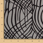 Mousseline Soie Dévoré Noir Rayé - Ribes y Casals