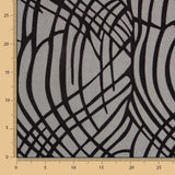 Mousseline Soie Dévoré Noir Rayé - Ribes y Casals