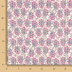 Mousseline Satin Lurex Fleur Rose - Ribes y Casals