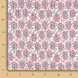 Mousseline Satin Lurex Fleur Rose - Ribes y Casals