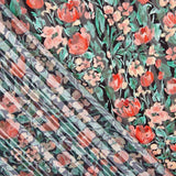 Chiffon floral rayé avec Lurex - Ribes y Casals