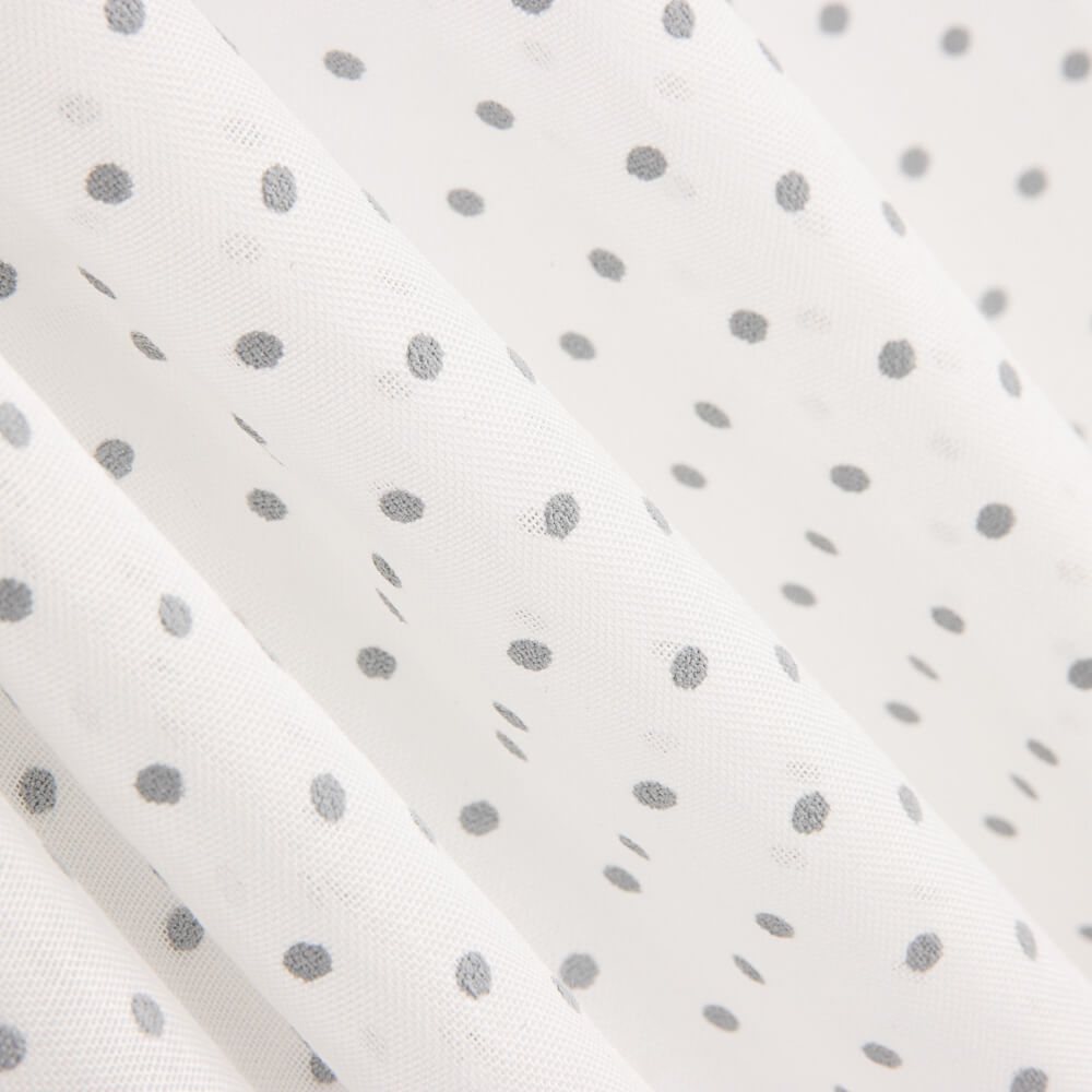 Voilage Plumeti Etamin Floqué Gris - Ribes y Casals