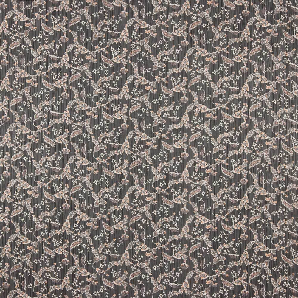 Mousseline Lurex Fleurie Noire - Ribes y Casals