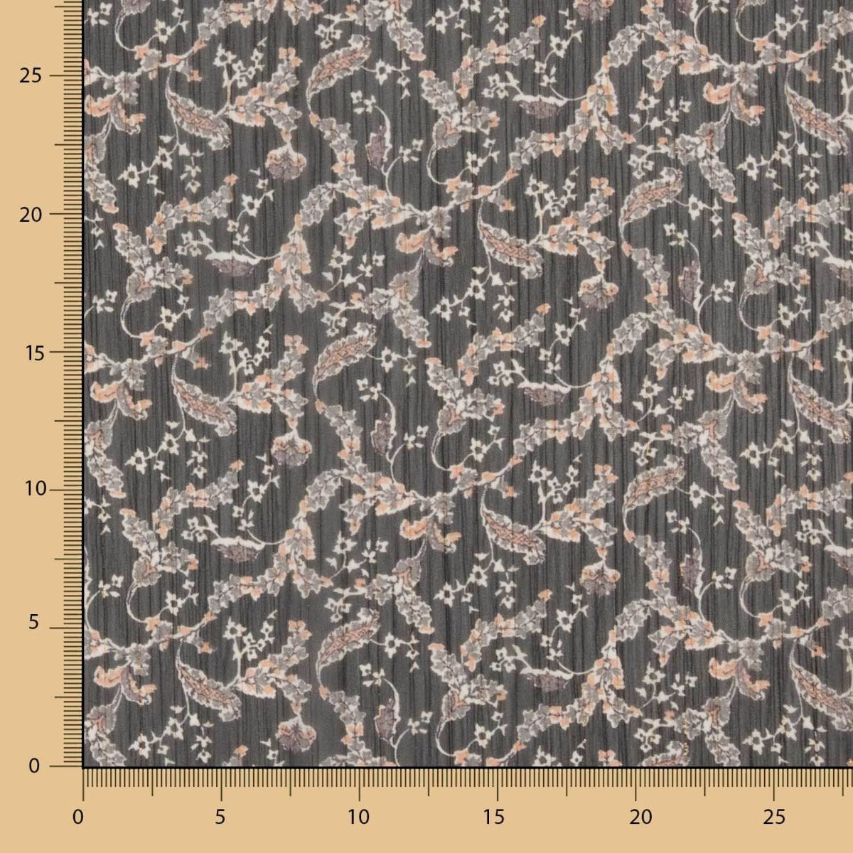 Mousseline Lurex Fleurie Noire - Ribes y Casals