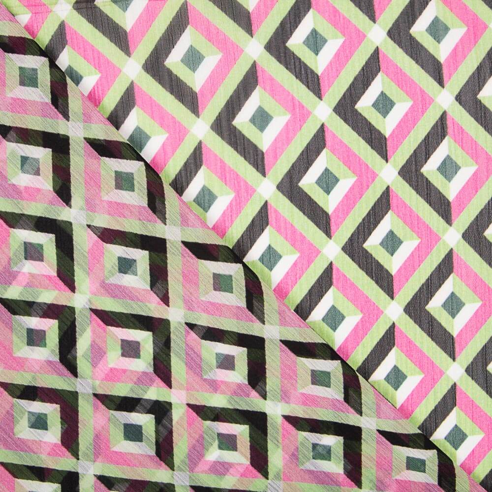 Gaze Polyester Géo Fuchsia - Ribes y Casals