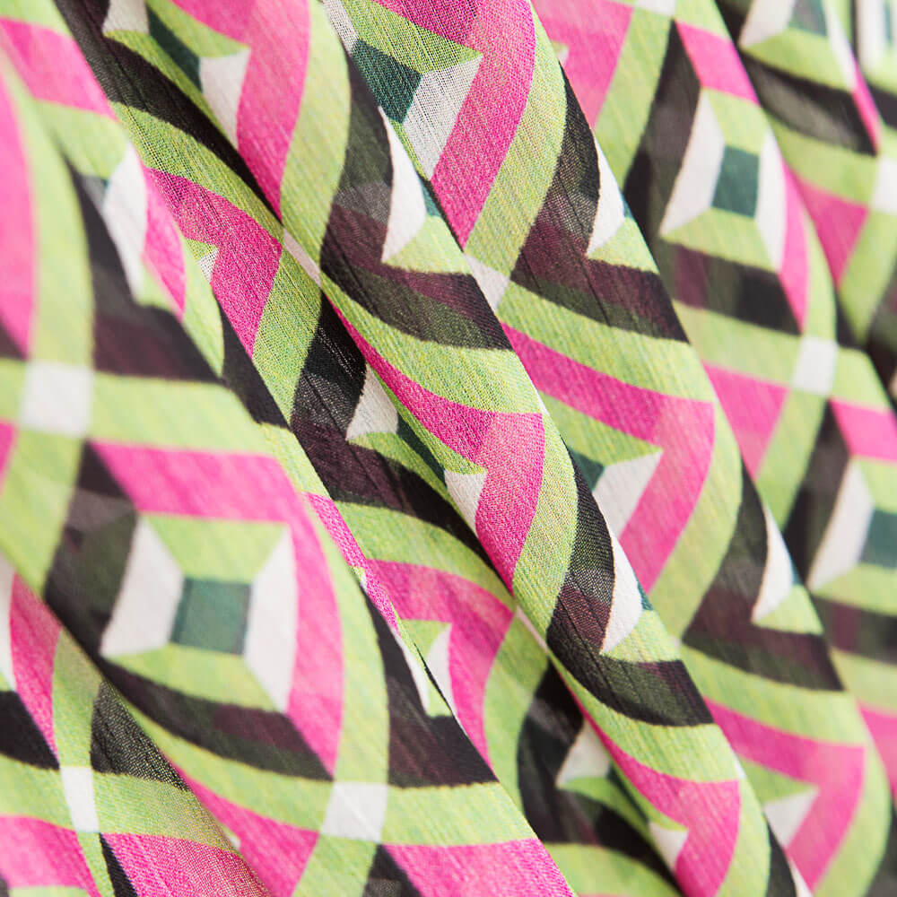 Gaze Polyester Géo Fuchsia - Ribes y Casals