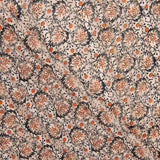 Mousseline Satin Lurex Feuilles Beige - Ribes y Casals