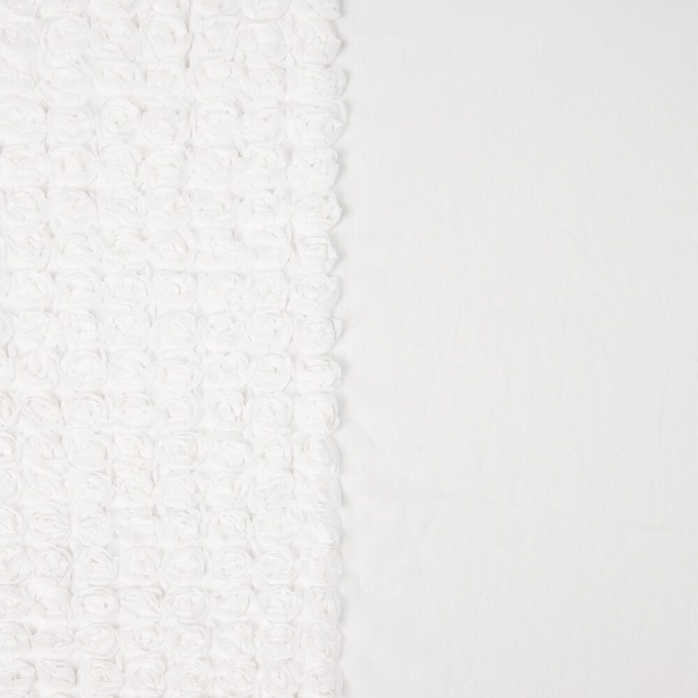Polyester Double Gaze Fantaisie Fleur Écru - Ribes y Casals