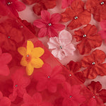 Tulle rouge « Jardin cramoisi » fleuri en 3D - Ribes y Casals