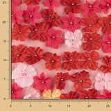 Tulle rouge « Jardin cramoisi » fleuri en 3D - Ribes y Casals