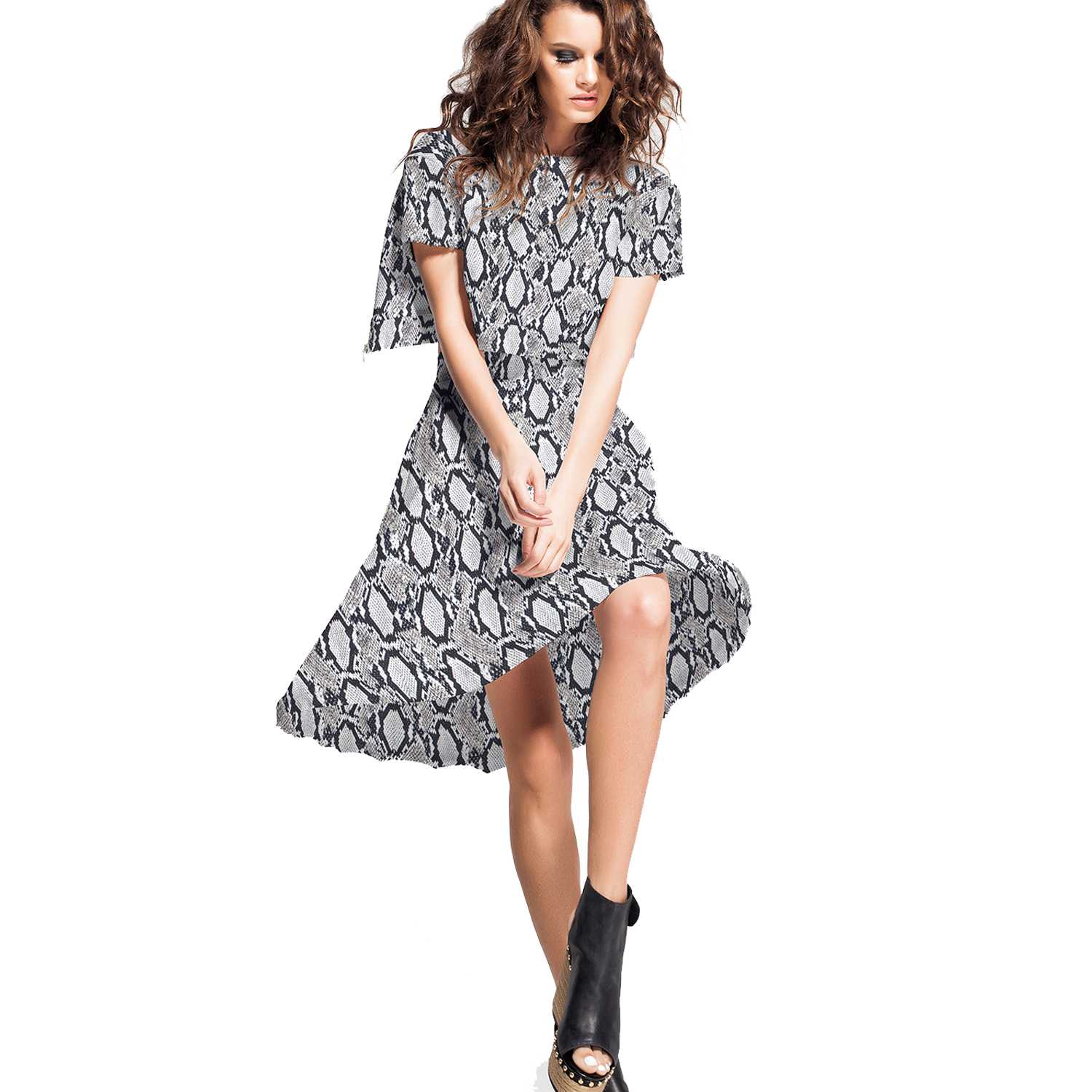 Georgette Animal Print Serpent Cuivre - Ribes y Casals