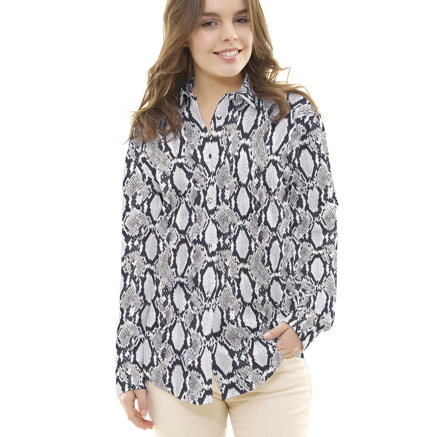 Georgette Animal Print Serpent Cuivre - Ribes y Casals