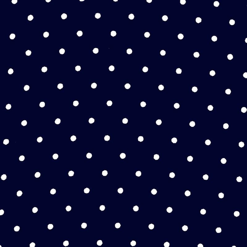 Georgette Pois Blanc Fond Bleu-Marine - Ribes y Casals