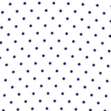 Georgette Pois Bleu-Marine Fond Blanc - Ribes y Casals