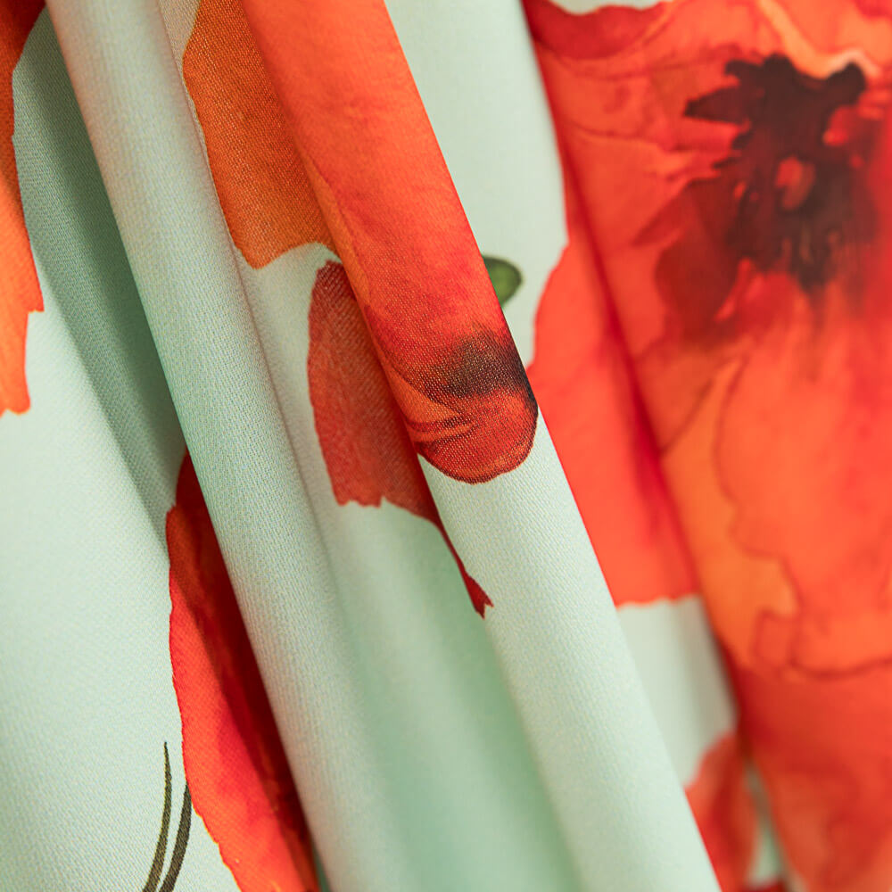 Georgette Coquelictos Vert D&#39;eau - Ribes y Casals