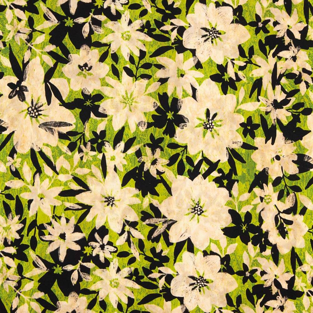 Hanoi Polyester Georgette Vert Citron - Ribes y Casals