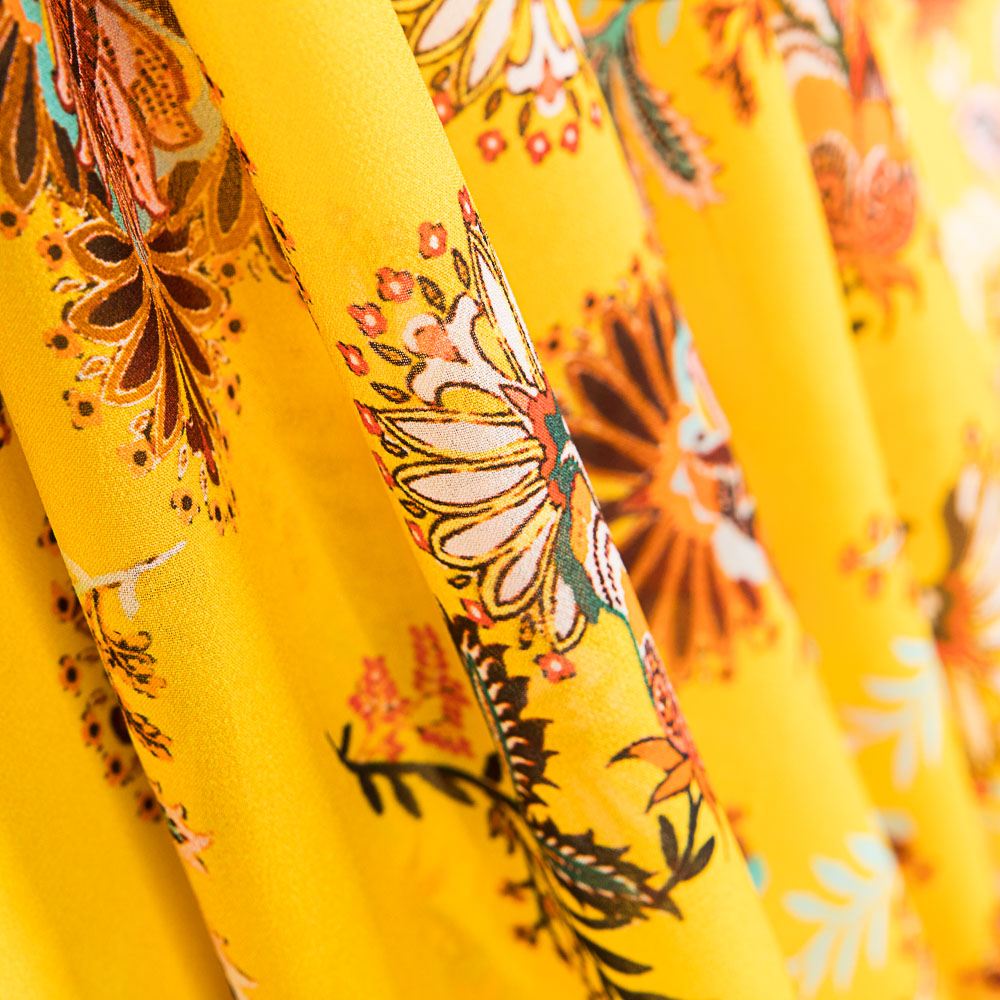 Georgette Viscose Orientale Jaune - Ribes y Casals