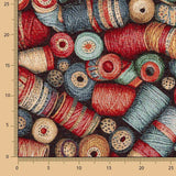 Tissu Gobelin Imprimé Bobines de Fil - Ribes y Casals