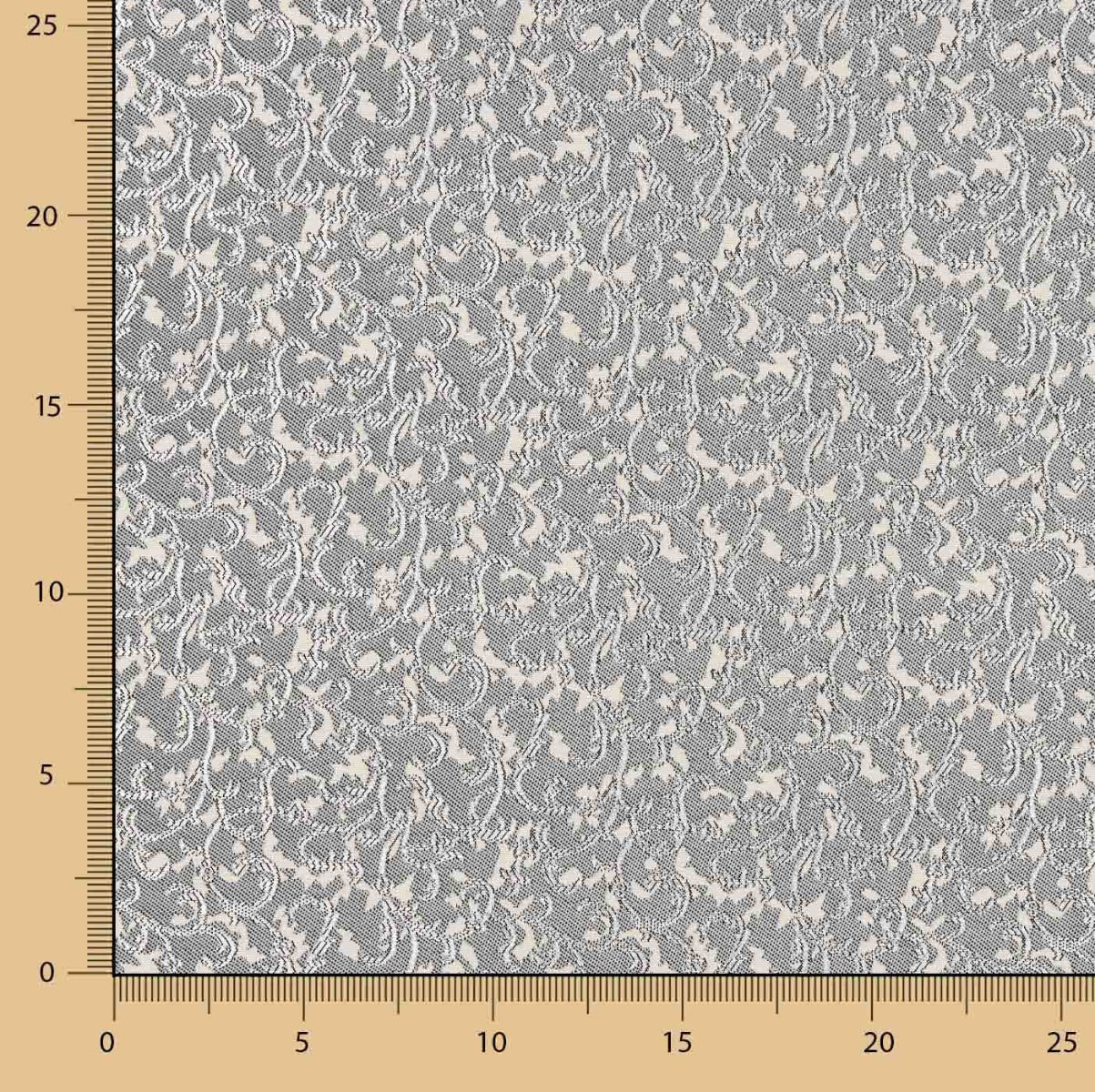 Tissu Damas Lurex Floral Gris et Argent - Ribes y Casals