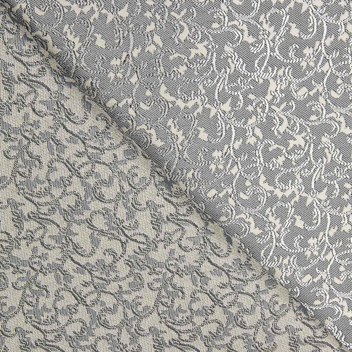 Tissu Damas Lurex Floral Gris et Argent - Ribes y Casals