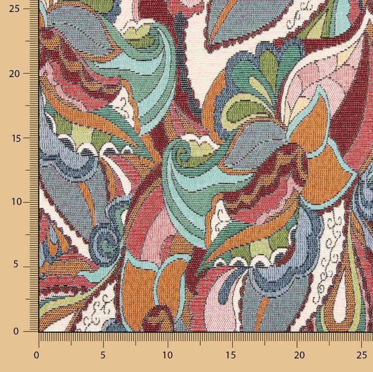 Tissu Chenille Gobelin Cachemire Multicolore - Ribes y Casals