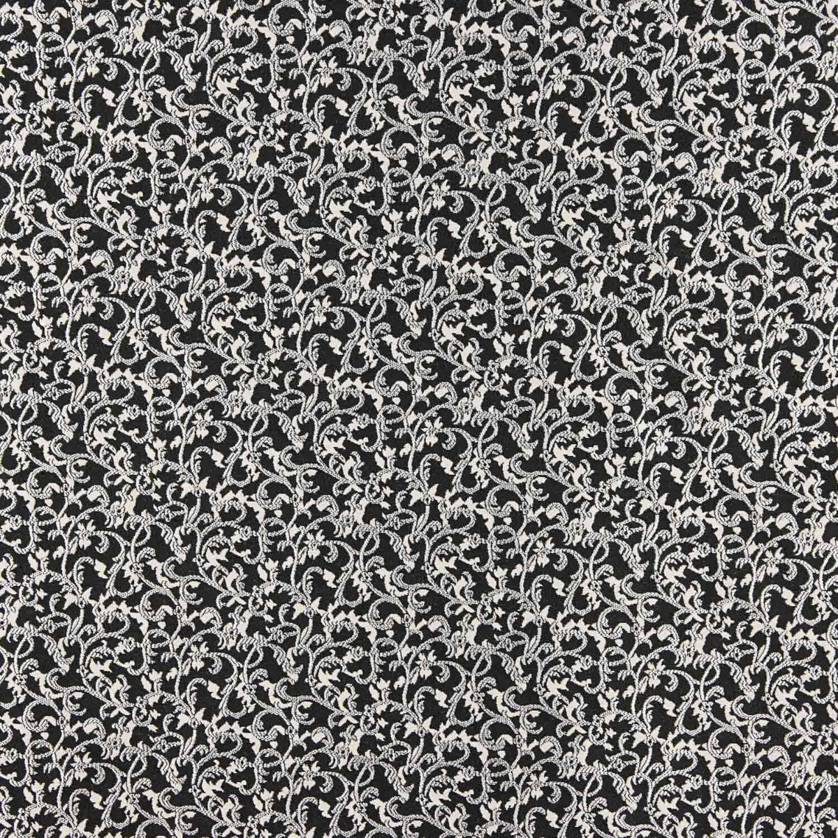 Tissu Damas Lurex Floral Noir et Blanc - Ribes y Casals