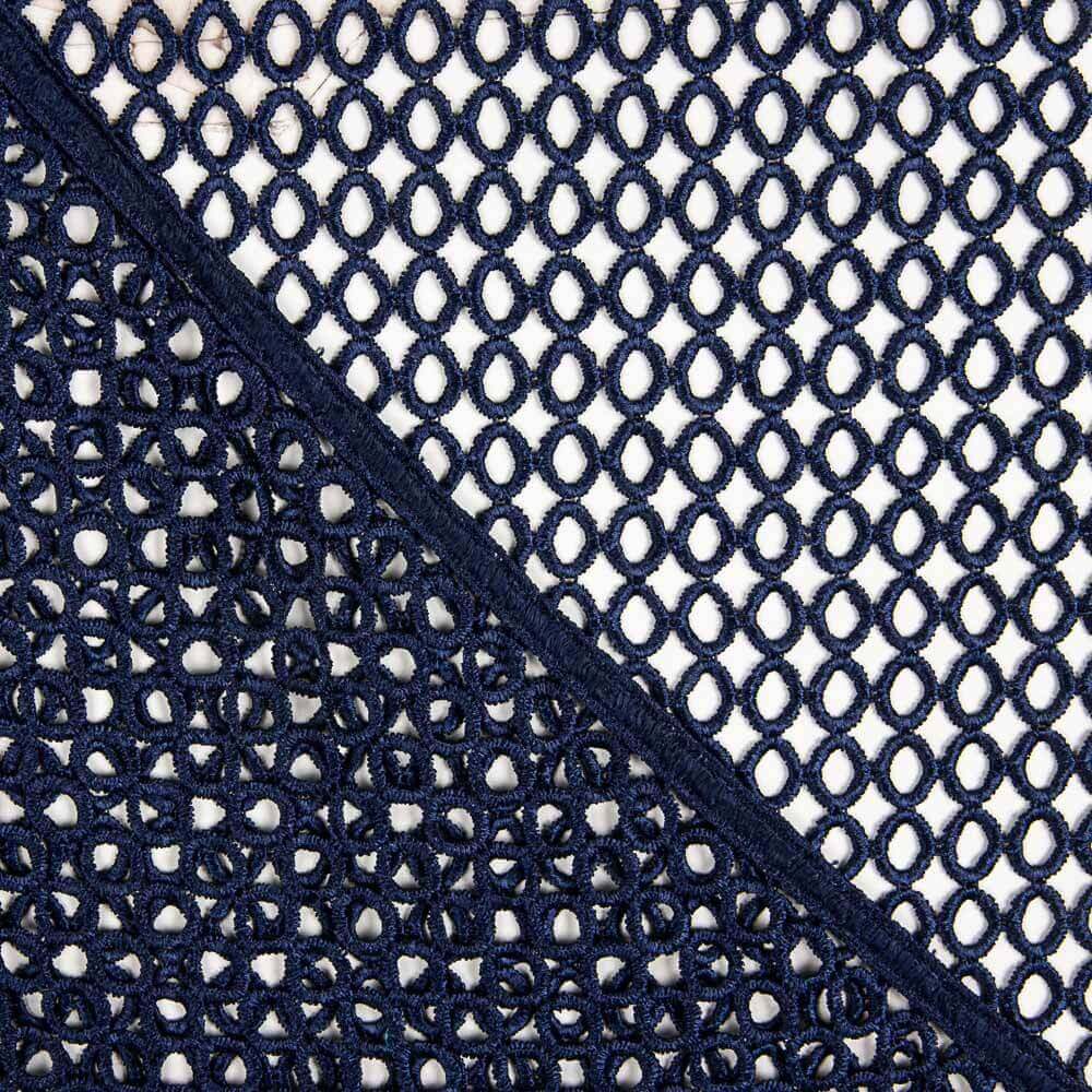 Retal Guipur Círculos Navy 150x125cm - Ribes y Casals