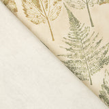 Toile de coton imprimée de motifs botaniques verts et ocres - Ribes y Casals