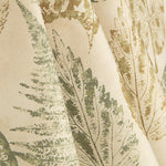 Toile de coton imprimée de motifs botaniques verts et ocres - Ribes y Casals