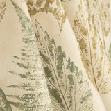 Toile de coton imprimée de motifs botaniques verts et ocres - Ribes y Casals