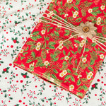 Popeline Noël Rouge Poinsettia - Ribes y Casals