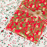 Popeline Noël Rouge Poinsettia - Ribes y Casals