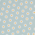 Popeline Fleurs Marguerites Vert - Ribes y Casals