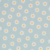 Popeline Fleurs Marguerites Vert - Ribes y Casals
