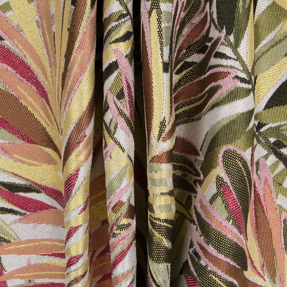 Tissu Ameublement Jacquard Ocre Tropical - Ribes y Casals