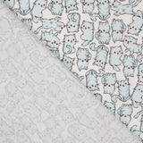 Popeline Coton Bio Bleu Chats - Ribes y Casals