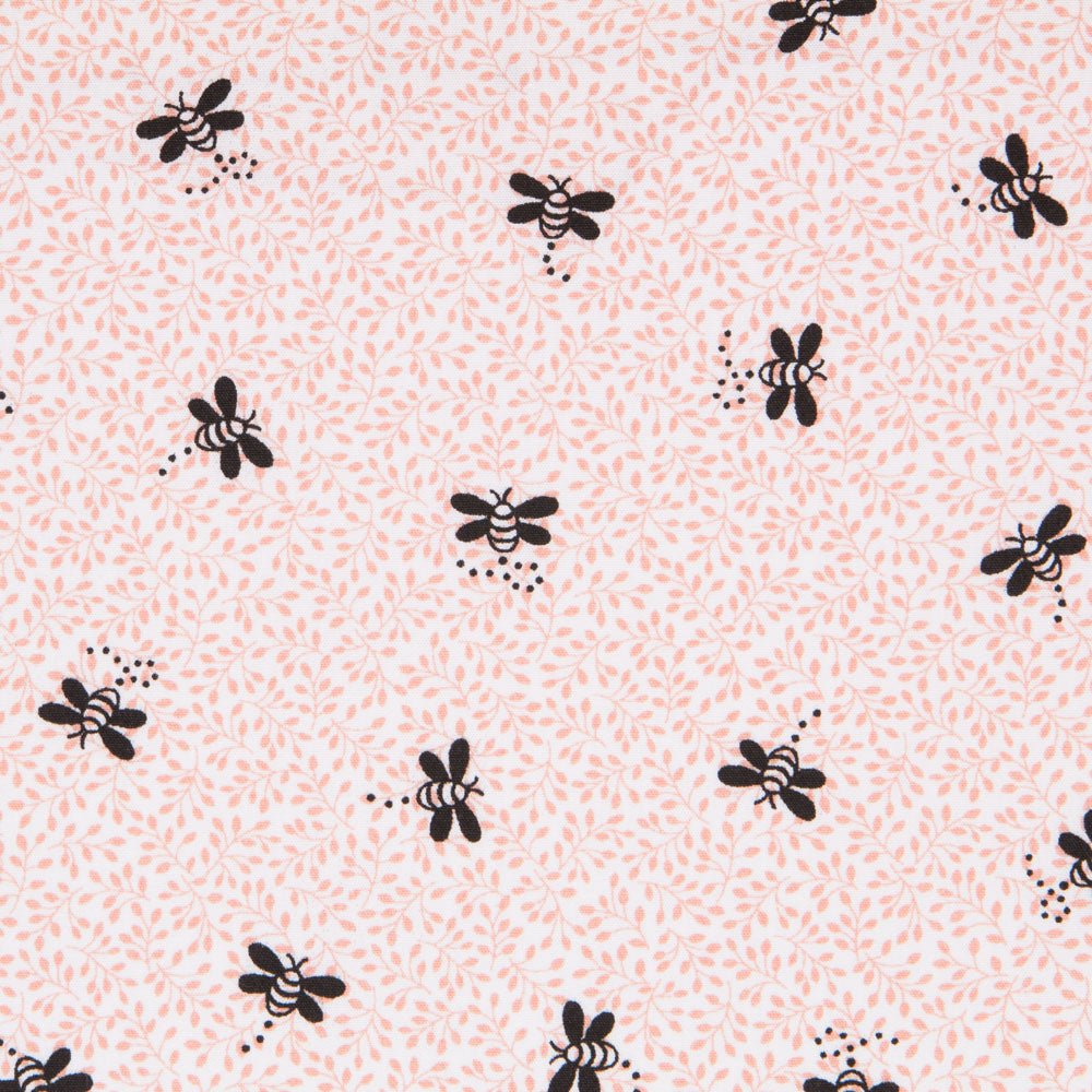 Popelín Orgánico Abejas Naranja - Ribes y Casals