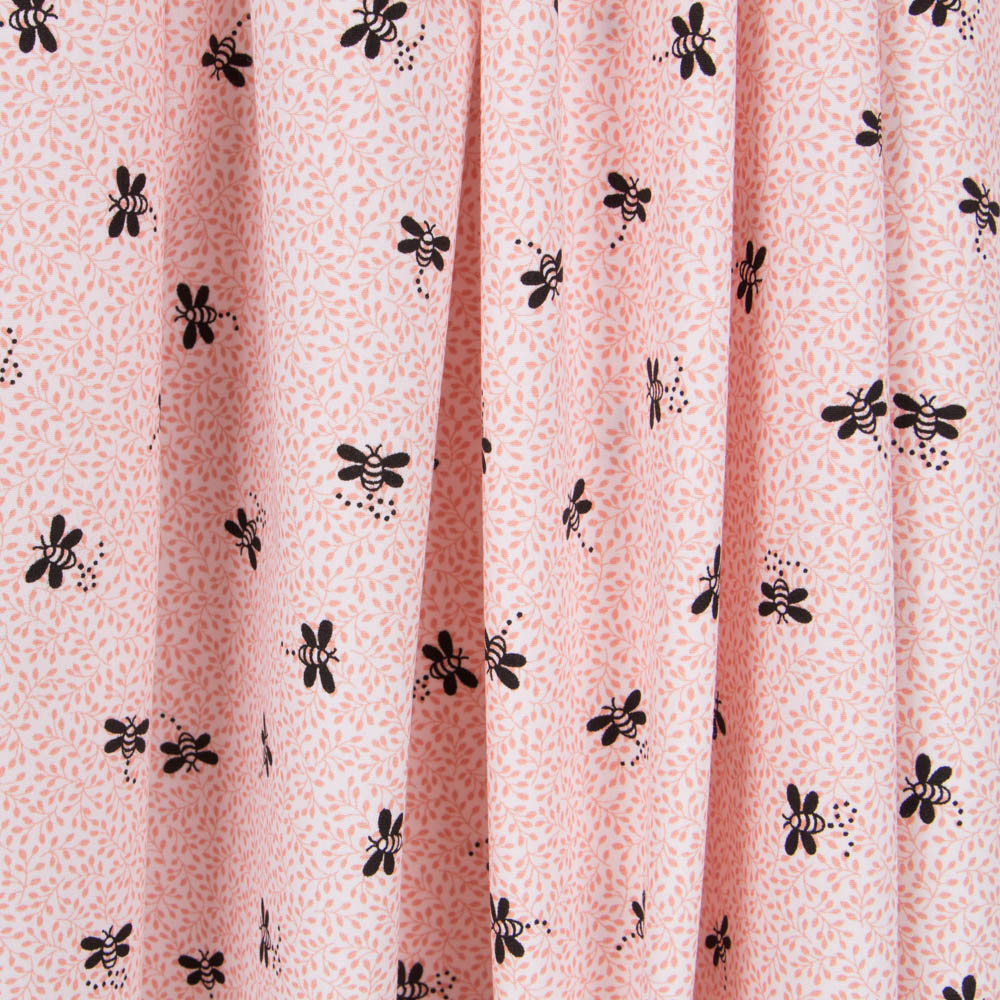 Popelín Orgánico Abejas Naranja - Ribes y Casals