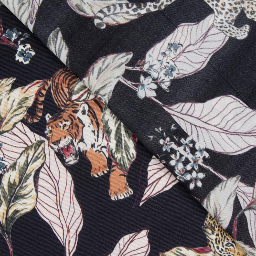 Satin Tigre Bleu Foncé - Ribes y Casals