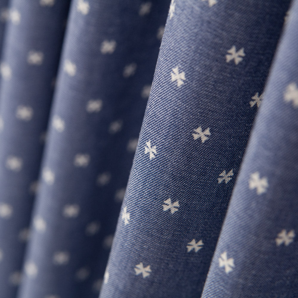 Tissu Coton Fin Denim Trèfle - Ribes y Casals