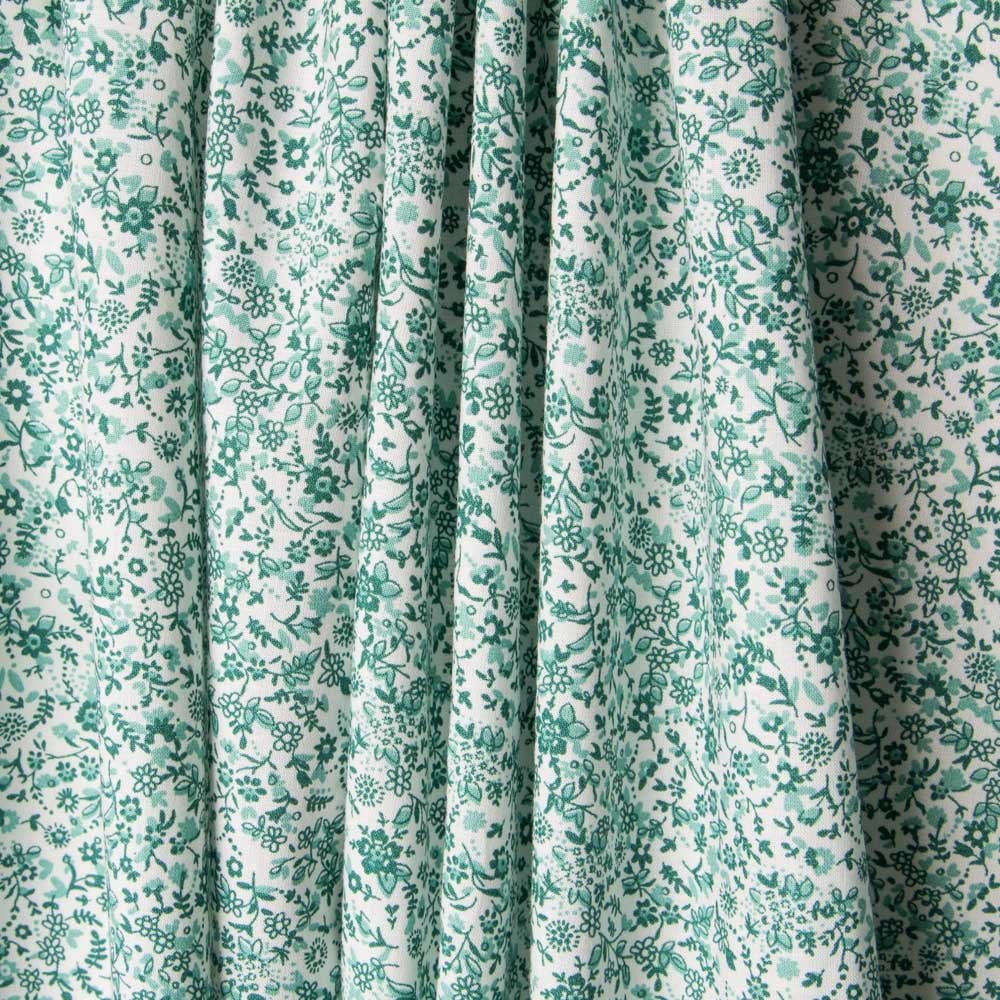 Tissu Coton Antibactérien Fleurs Vertes - Ribes y Casals