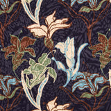 Satin Jacquard Fleur Bleu Marine - Ribes y Casals