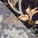 Satin Jacquard Fleur Bleu Marine - Ribes y Casals